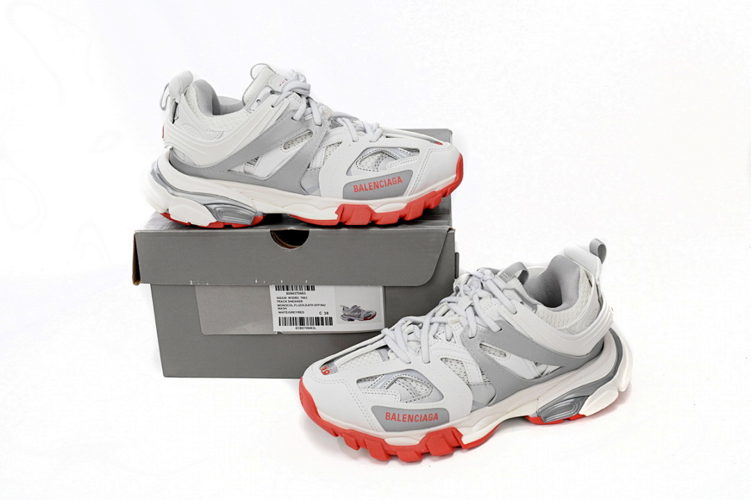 Tênis Balenciaga Track Branco, Cinza e Vermelho W3DB2 7663