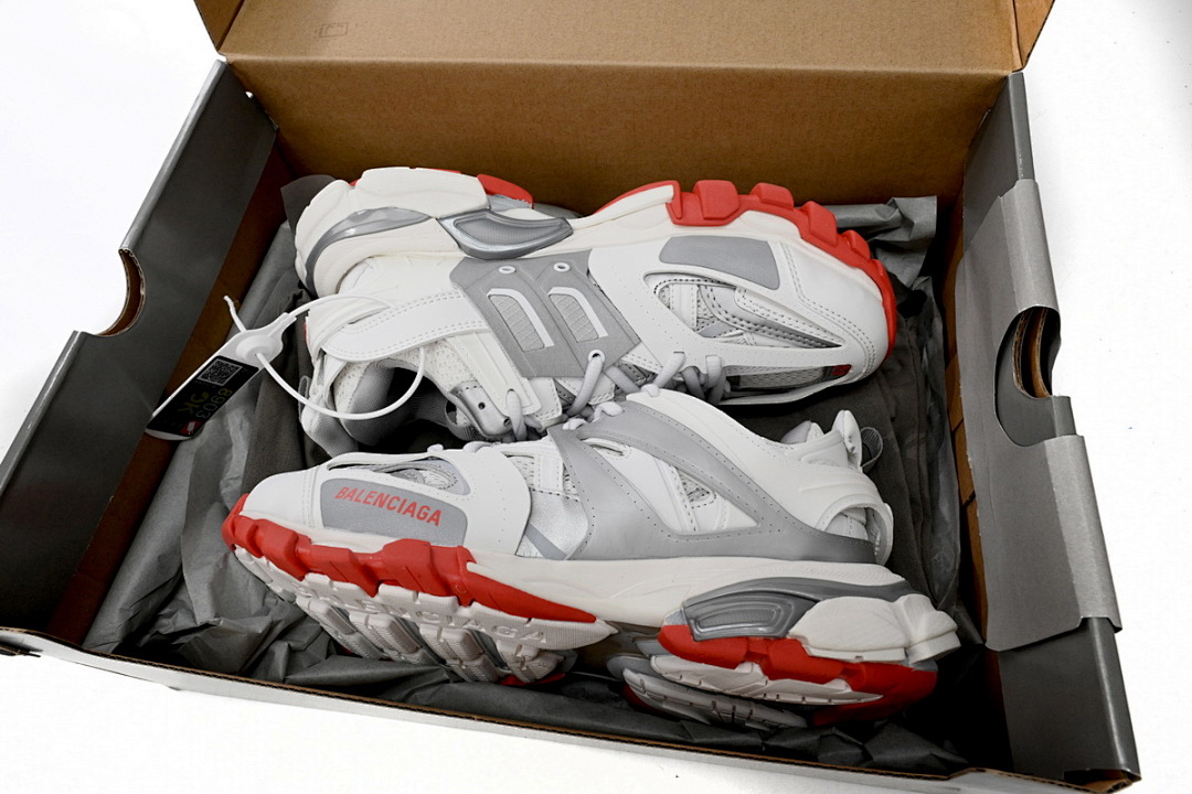 Tênis Balenciaga Track Branco, Cinza e Vermelho W3DB2 7663