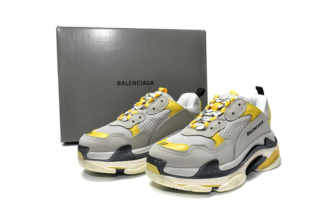 Balenciaga Triple S Gris-Amarillo W0E1 9000 