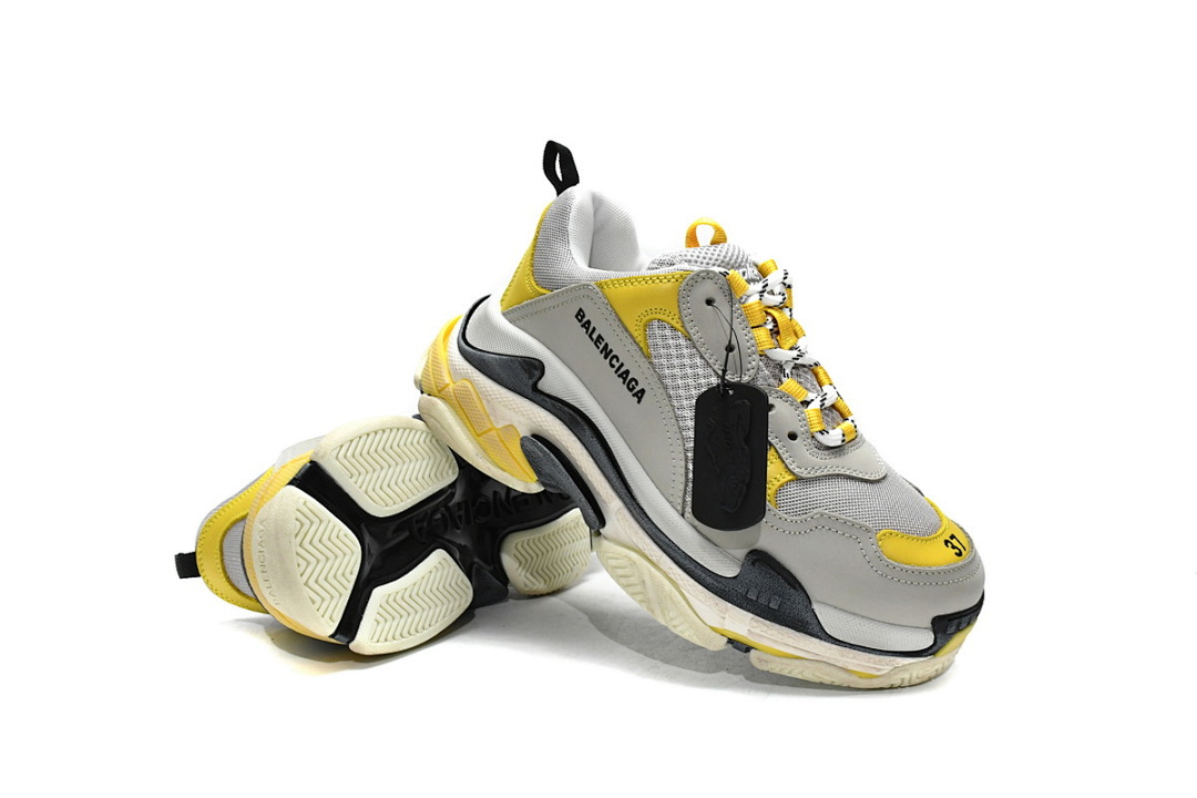 Balenciaga Triple S Gris-Amarillo W0E1 9000 