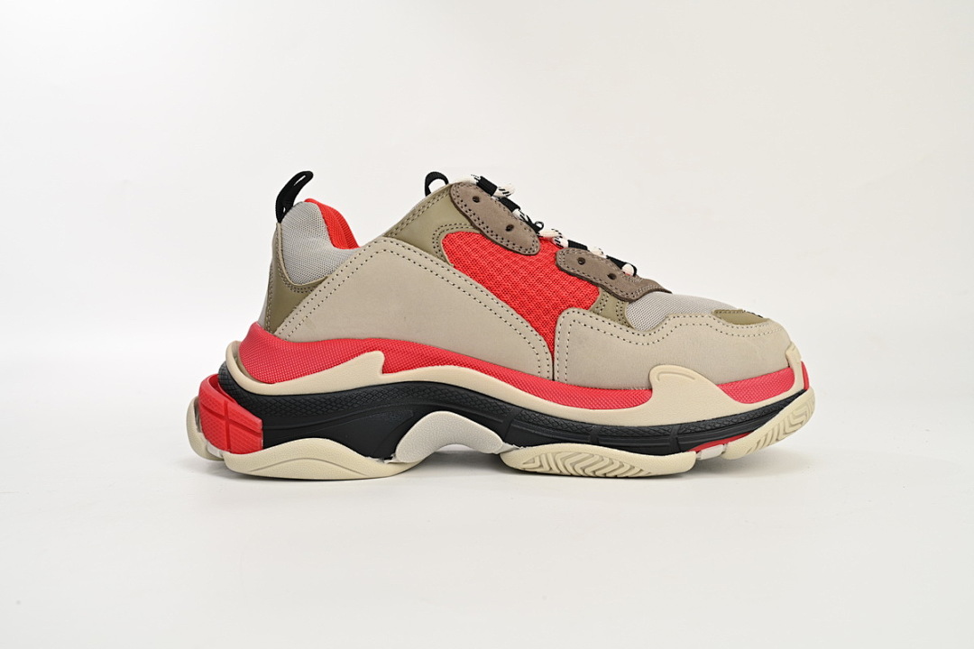 Balenciaga Triple S Rouge, Blanc, Gris foncé W06E2 1863 