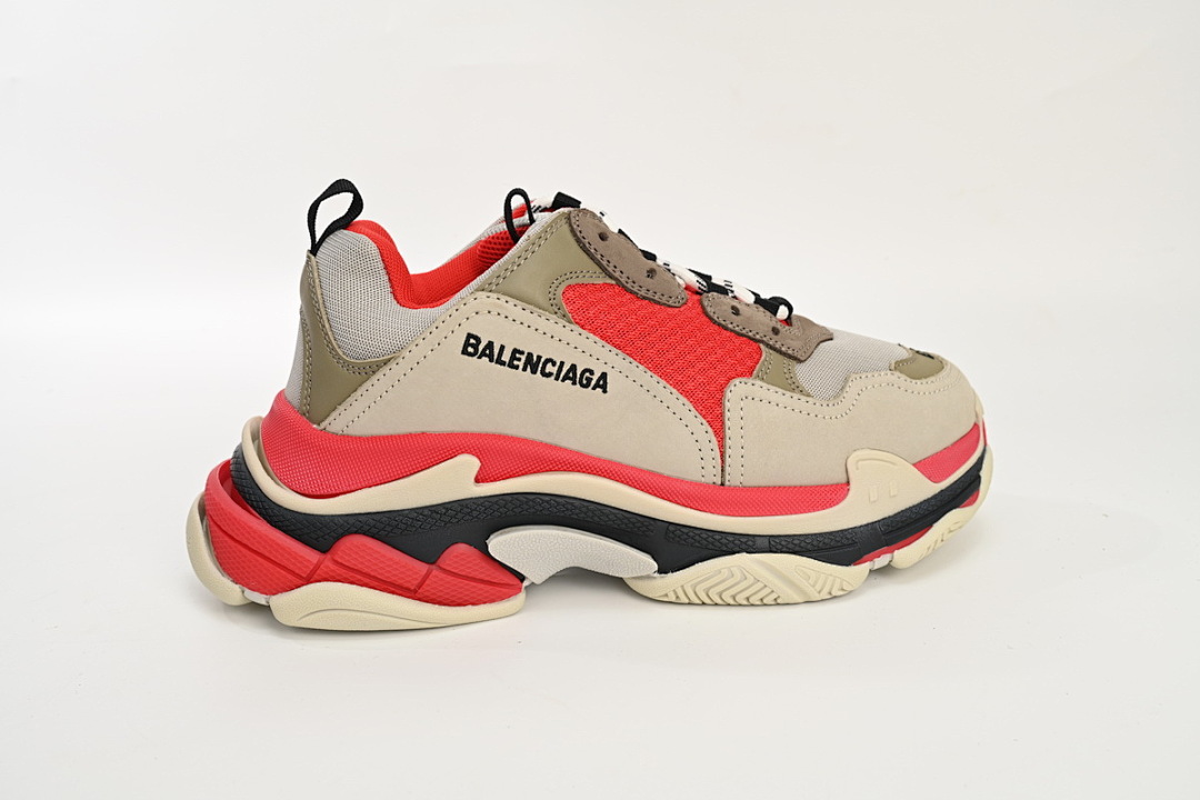 Balenciaga Triple S Rouge, Blanc, Gris foncé W06E2 1863 