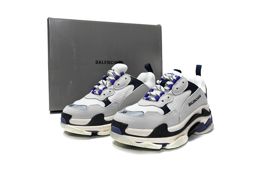Balenciaga Triple S Blanco Azul oscuro W09E1 9000 