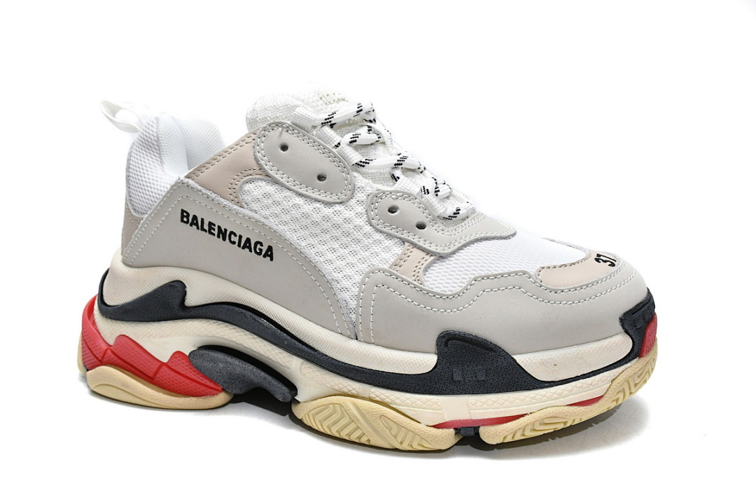Balenciaga Triple S Blanco, Gris oscuro, Rojo W09E1 9000 