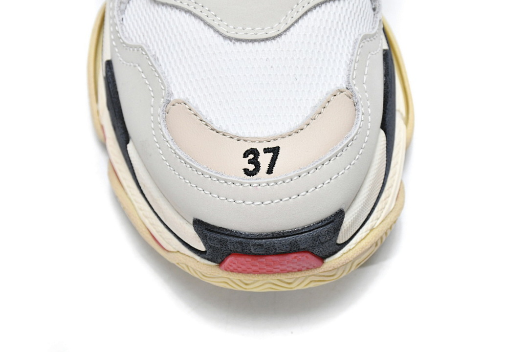 Balenciaga Triple S Blanco, Gris oscuro, Rojo W09E1 9000 