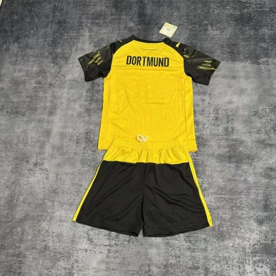 Borussia Dortmund Yellow Black Kids Jersey Set 02