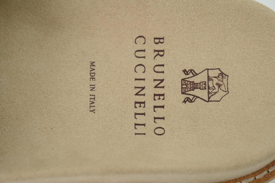 Brunello Cucinelli Suede Slide Sandals Beige