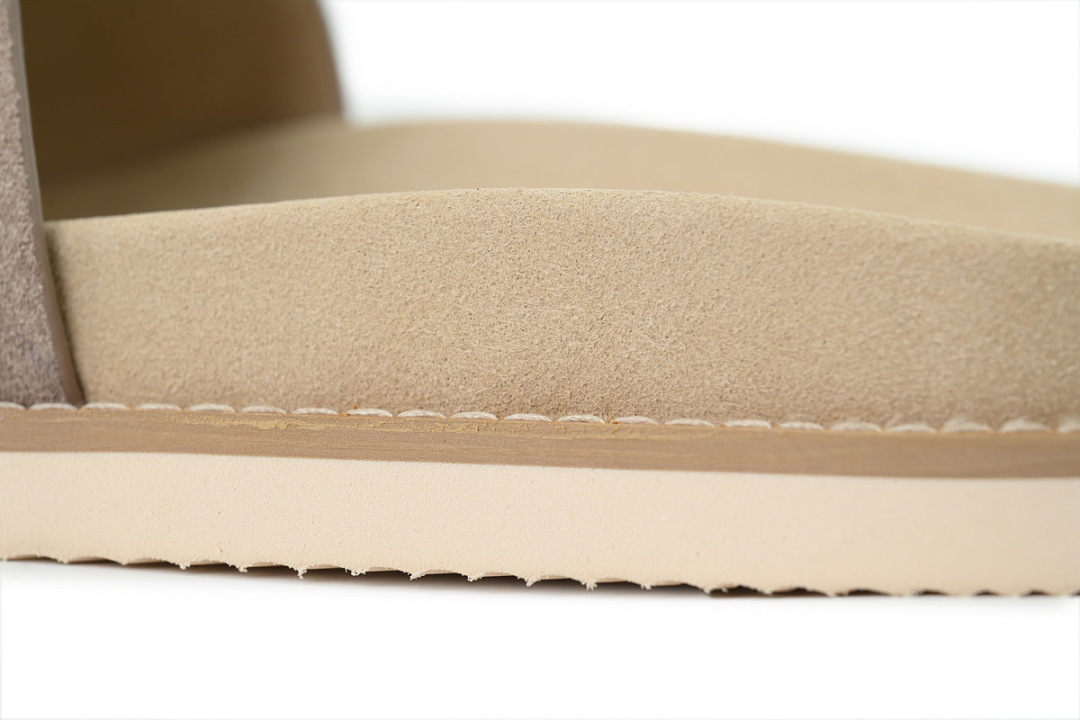 Brunello Cucinelli Suede Slide Sandals Beige