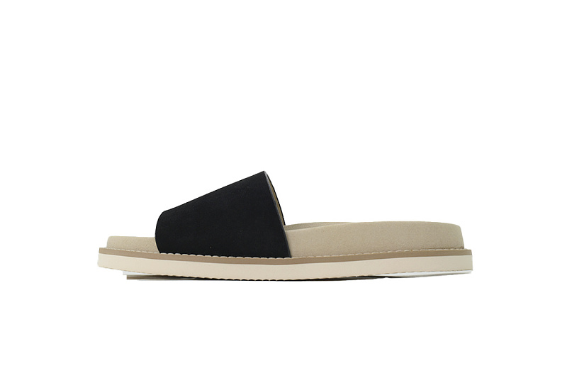 Brunello Cucinelli Suede Slide Sandals Black