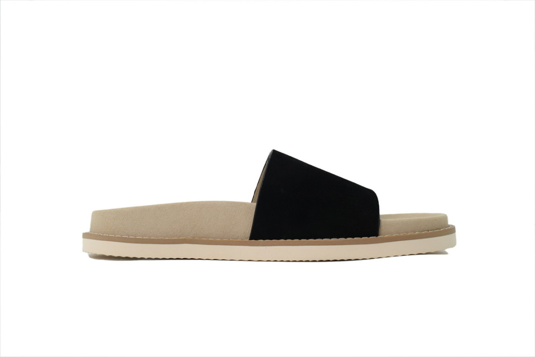 Brunello Cucinelli Suede Slide Sandals Black