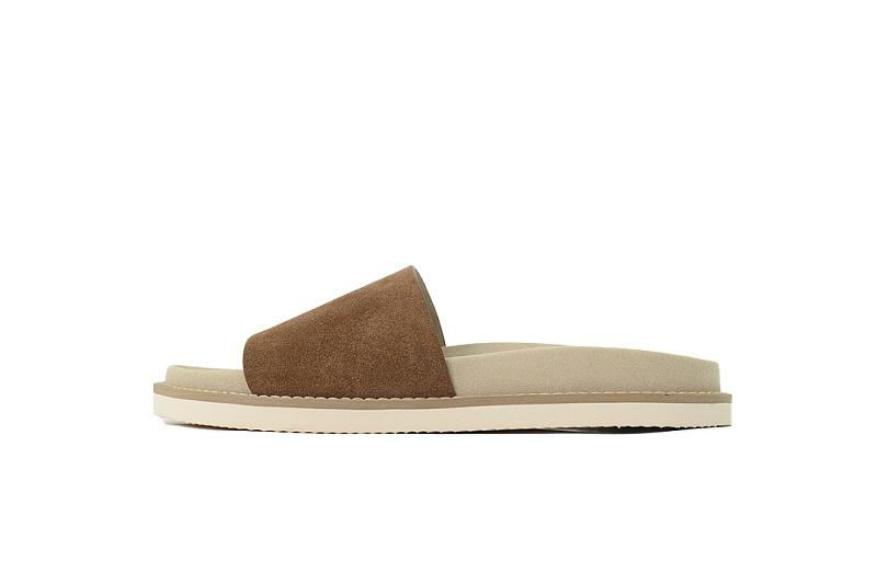 Brunello Cucinelli Suede Slide Sandals Brown