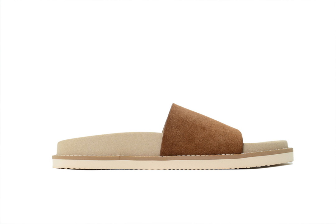 Brunello Cucinelli Suede Slide Sandals Brown