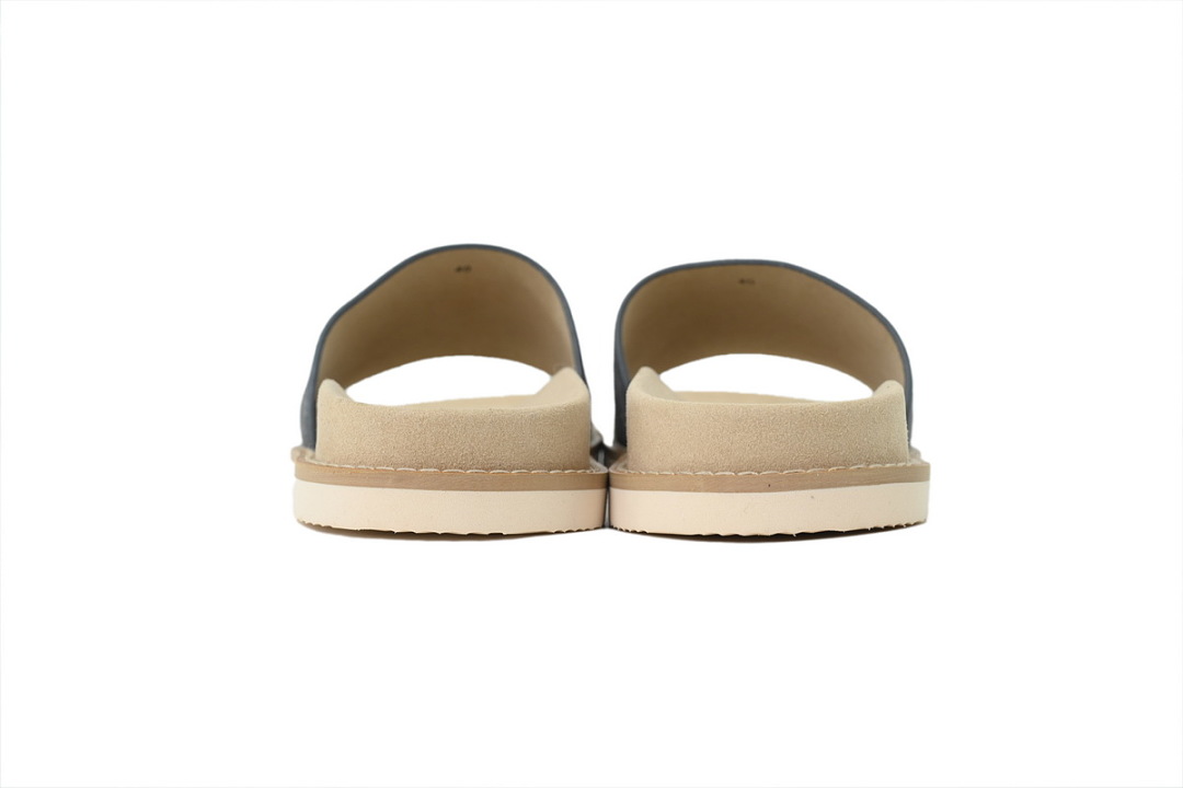 Brunello Cucinelli Suede Slide Sandals Grey
