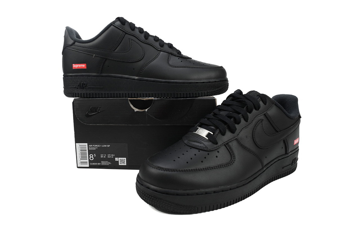 CU9225-001 Supreme x Air Force 1 Low Black