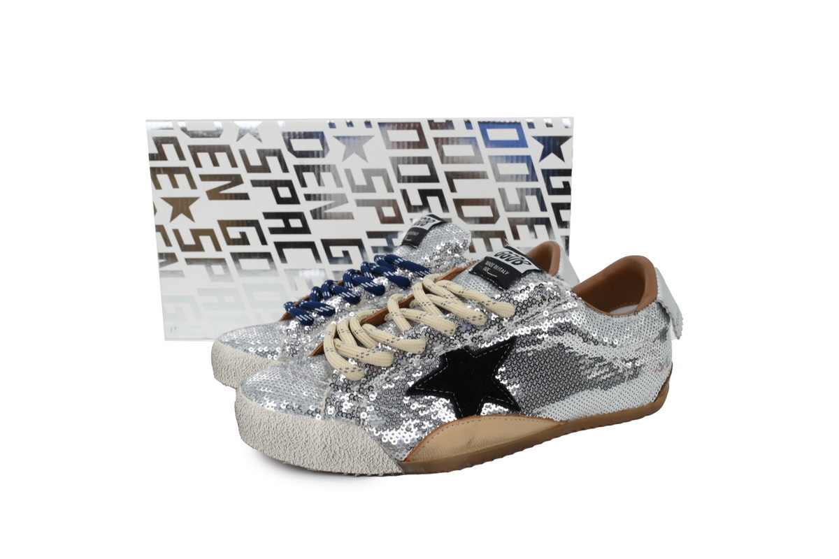 Golden Goose True Star Silver Glitter