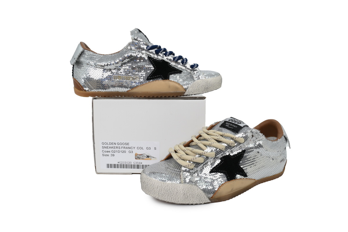Golden Goose True Star Silver Glitter