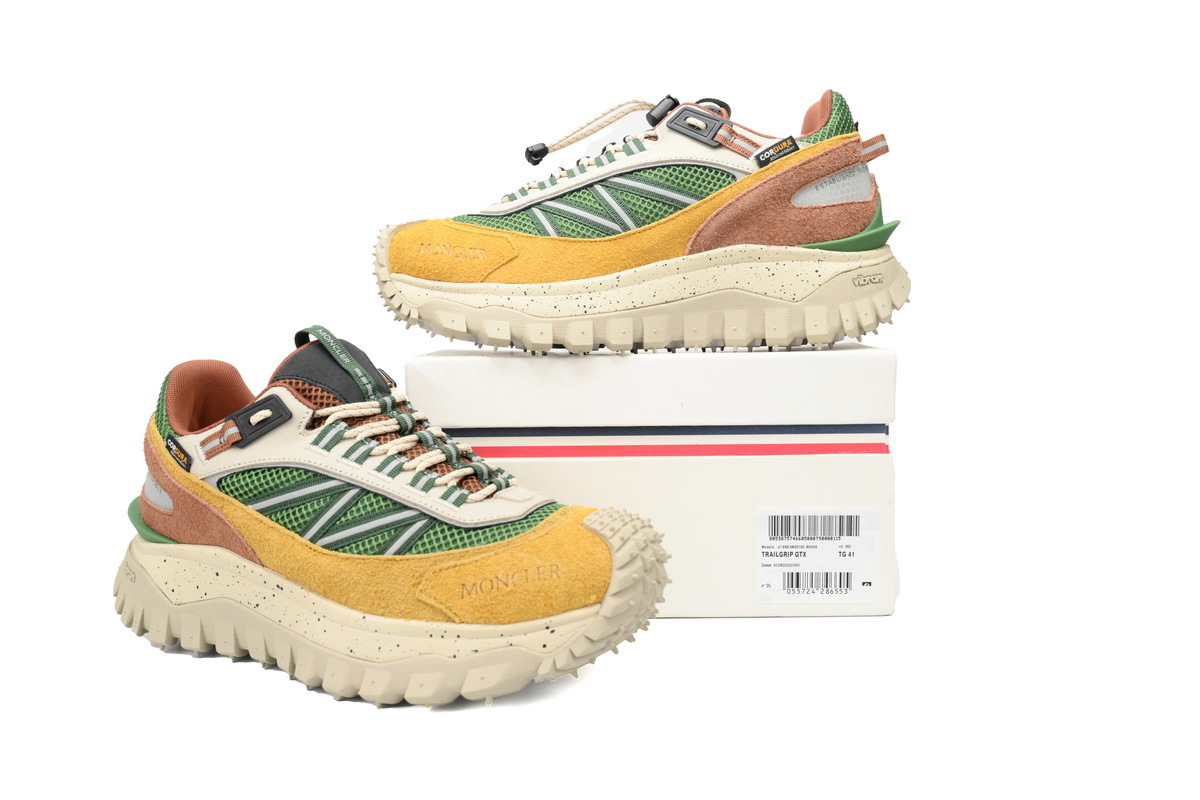I209B 4M00230 M4048 Moncler Trailgrip Leather Black White Yellow Green
