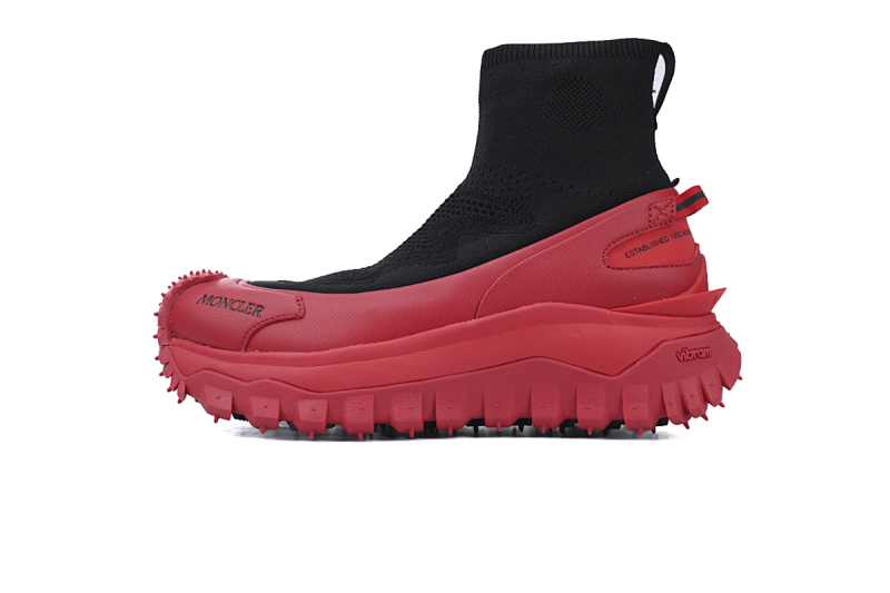 J109B4M 00060 M3809P 100 Moncler Trailgrip Leather Black and Red