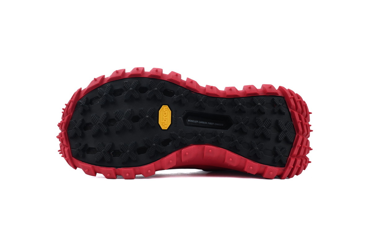 J109B4M 00060 M3809P 100 Moncler Trailgrip Leather Black and Red