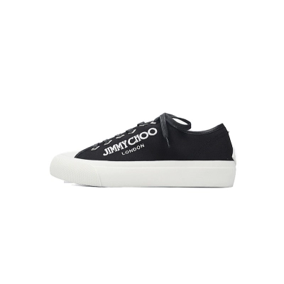 Jimmy Choo Palma Maxi Black and Latte Canvas Platform Trainers PALMAMAXIFCYE01 01