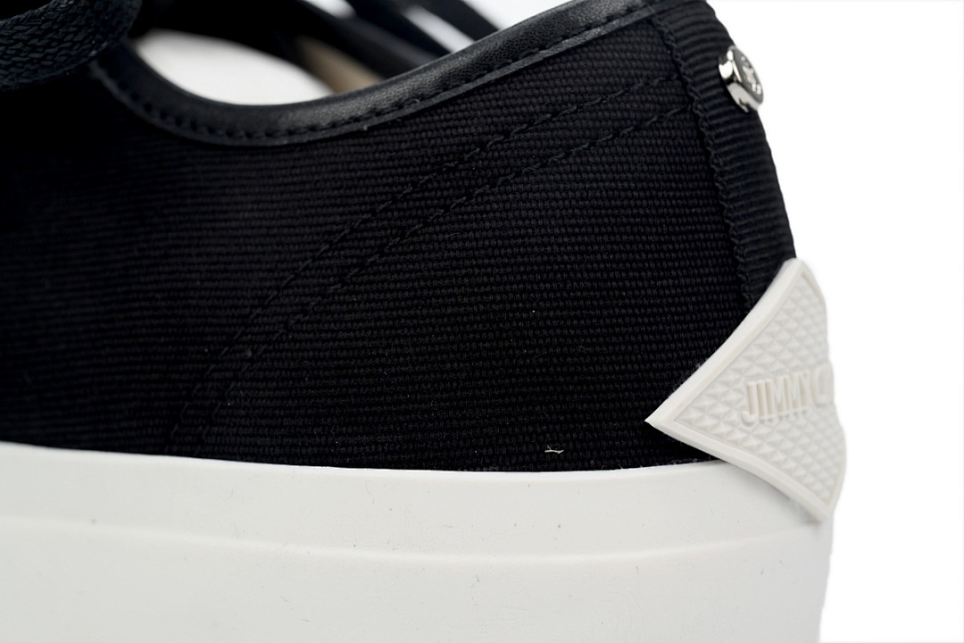 Jimmy Choo Palma Maxi Black and Latte Canvas Platform Trainers PALMAMAXIFCYE01