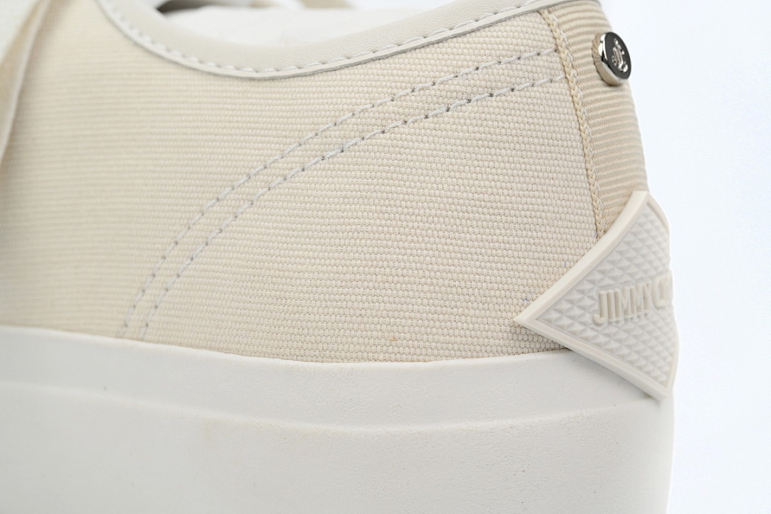 Jimmy Choo Palma Maxi White Canvas Platform Trainers PALMAMAXIFCYE
