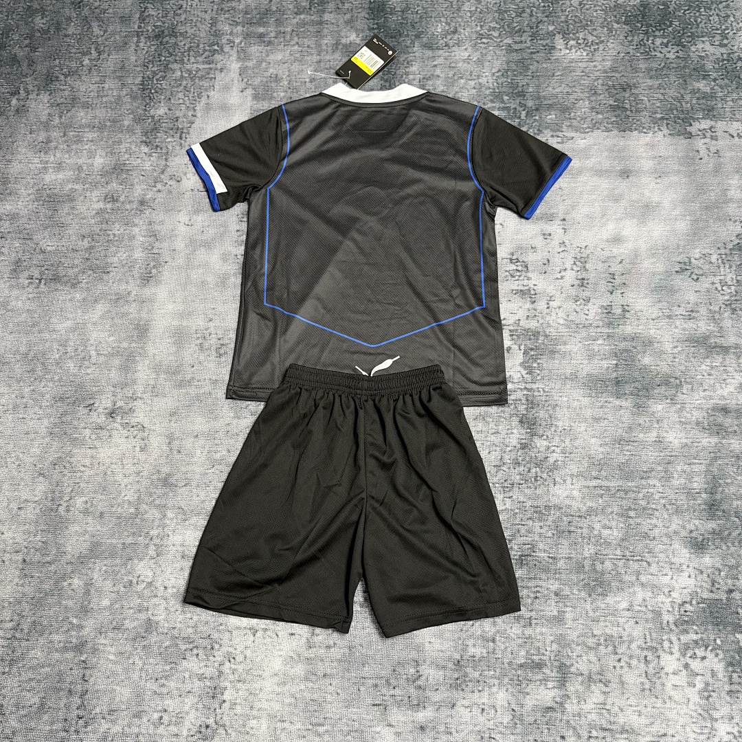 Kids Chelsea Away Jersey Set Black Blue
