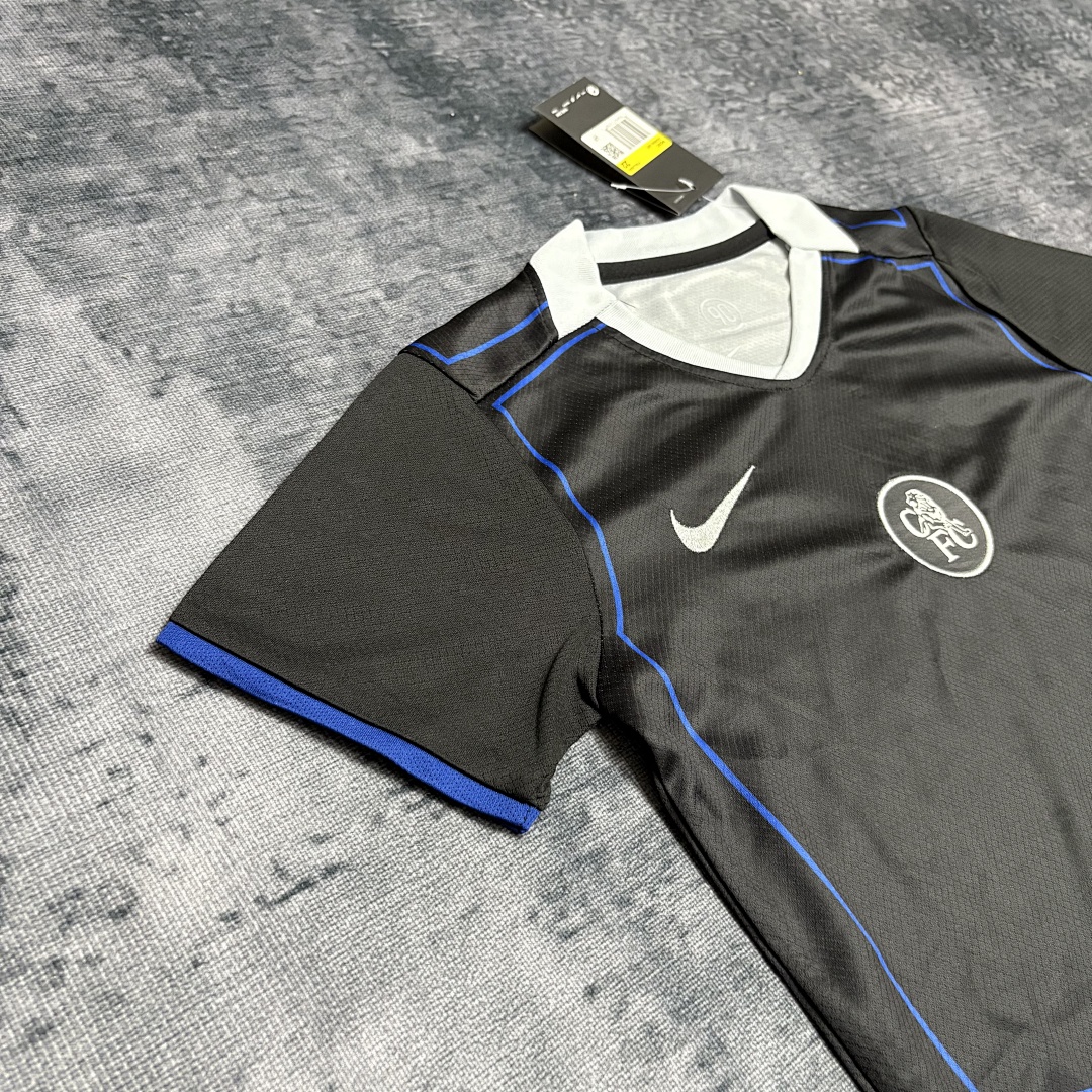 Kids Chelsea Away Jersey Set Black Blue