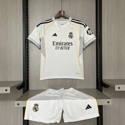 Kids 2025_26 Real Madrid Home Jersey Size 16-28 01
