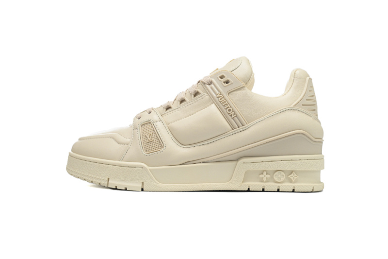 Louis Vuitton LV Trainer Cream Beige Monogram Leather Sneaker