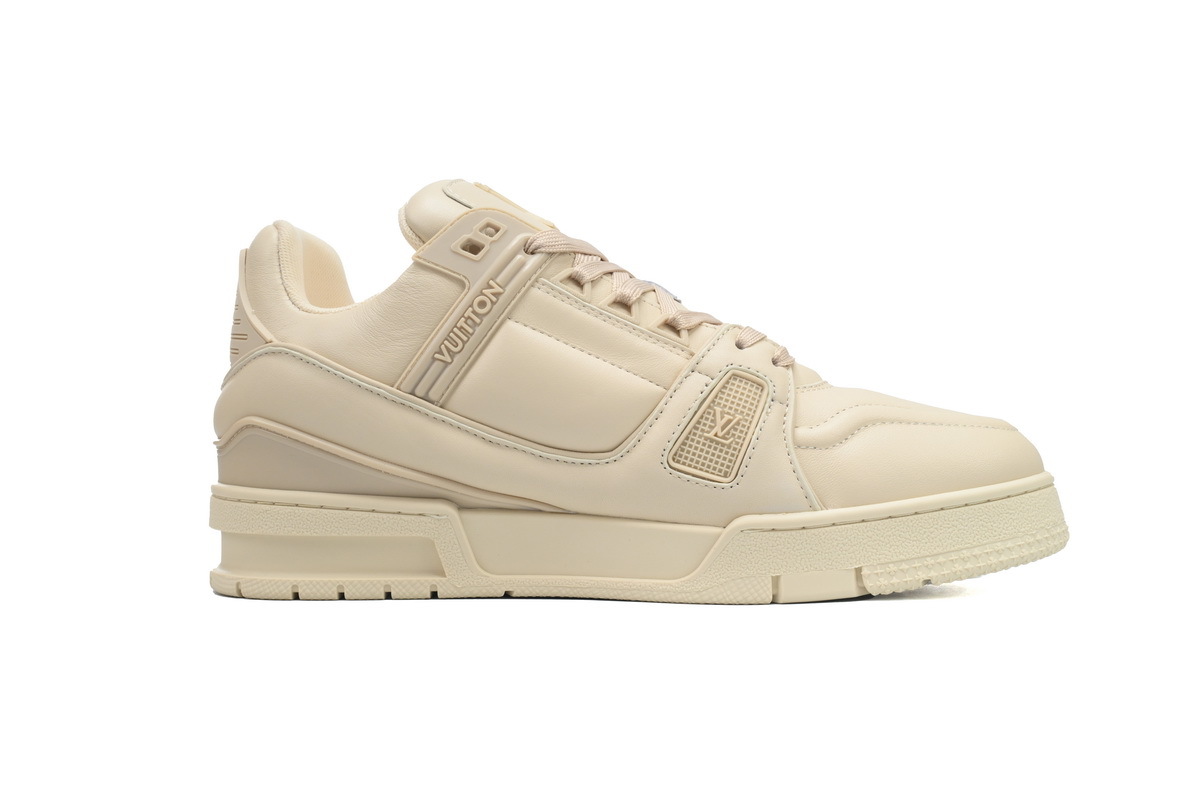 Louis Vuitton LV Trainer Cream Beige Monogram Leather Sneaker