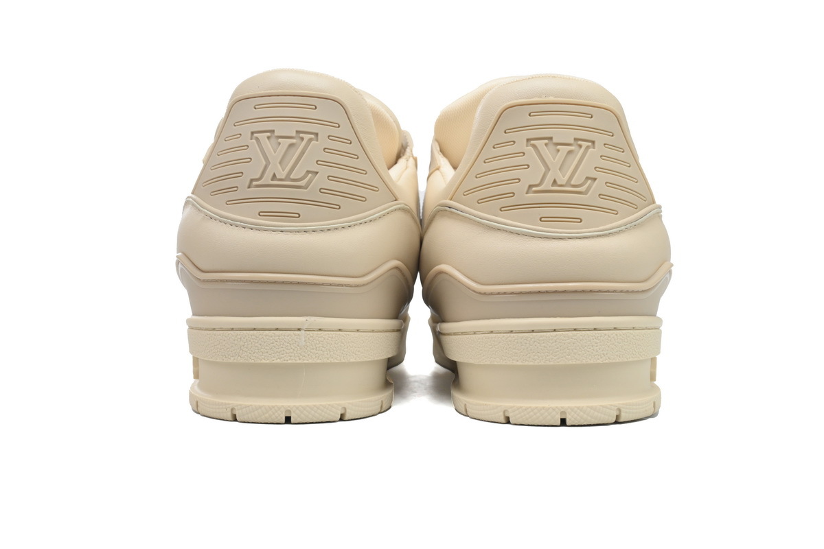 Louis Vuitton LV Trainer Cream Beige Monogram Leather Sneaker