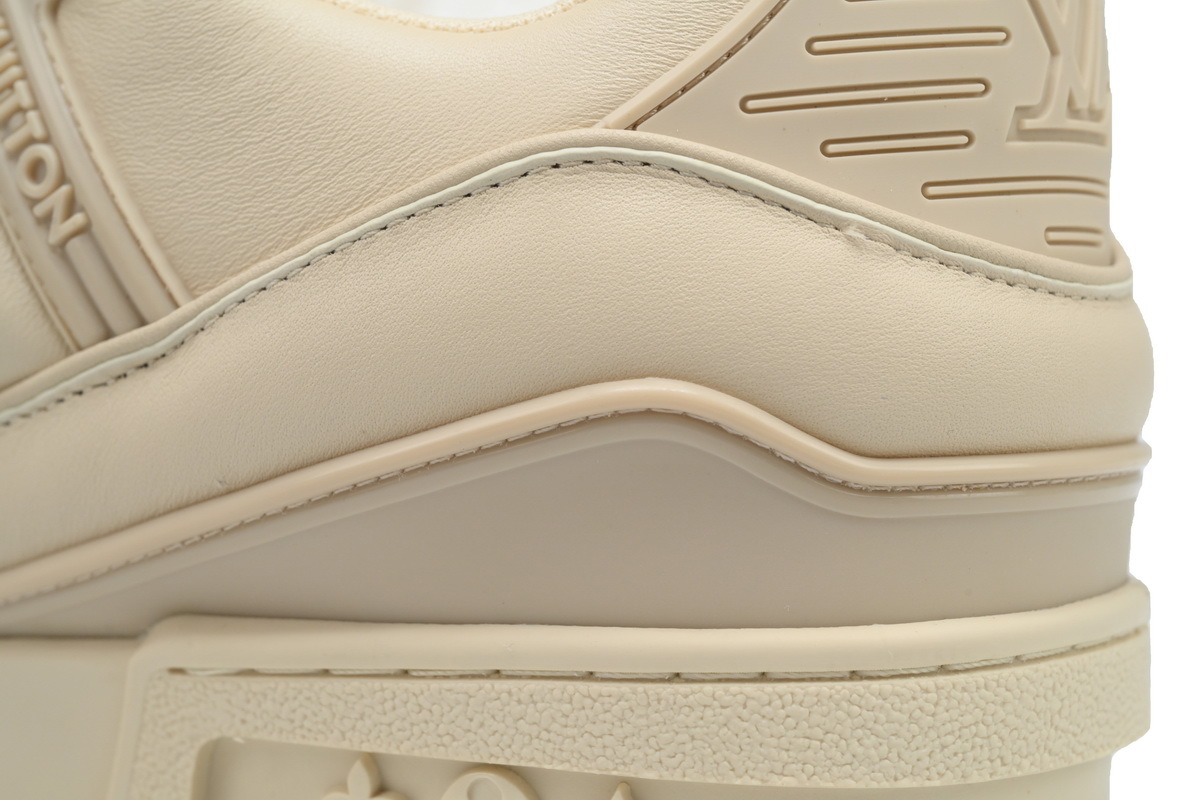 Louis Vuitton LV Trainer Cream Beige Monogram Leather Sneaker