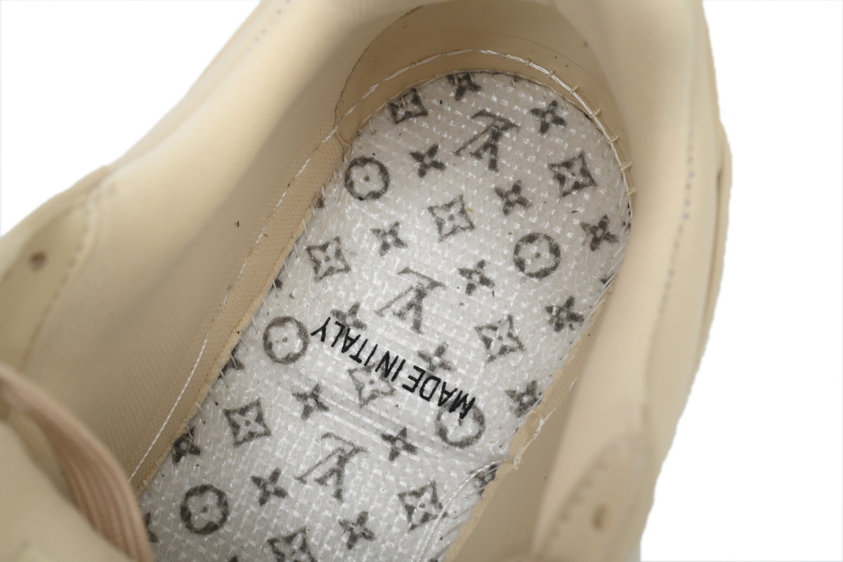 Louis Vuitton LV Trainer Cream Beige Monogram Leather Sneaker