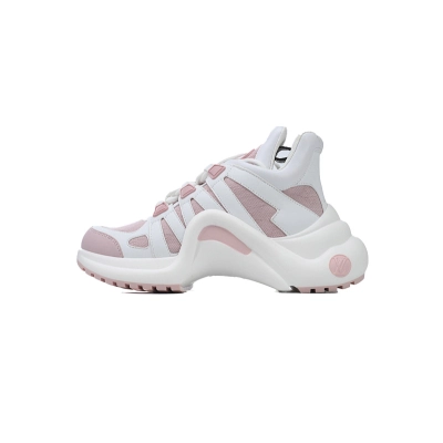 Louis Vuitton LV Archlight Pink White Mesh Leather Sneaker 01