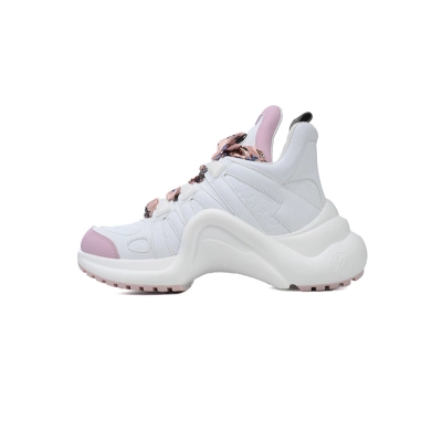 Louis Vuitton LV Archlight White Pink Ribbon Sneakers 01