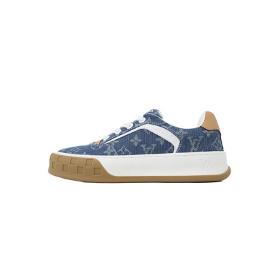 Louis Vuitton LV Skate Blue Denim Monogram Sneakers 01