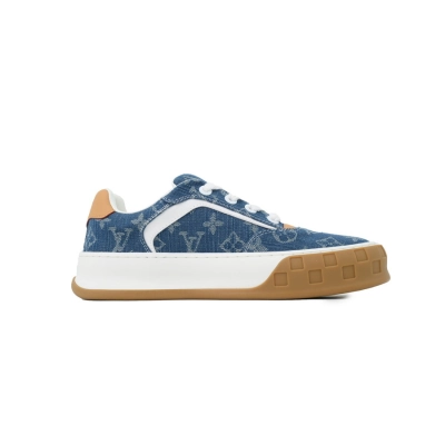 Louis Vuitton LV Skate Blue Denim Monogram Sneakers 02
