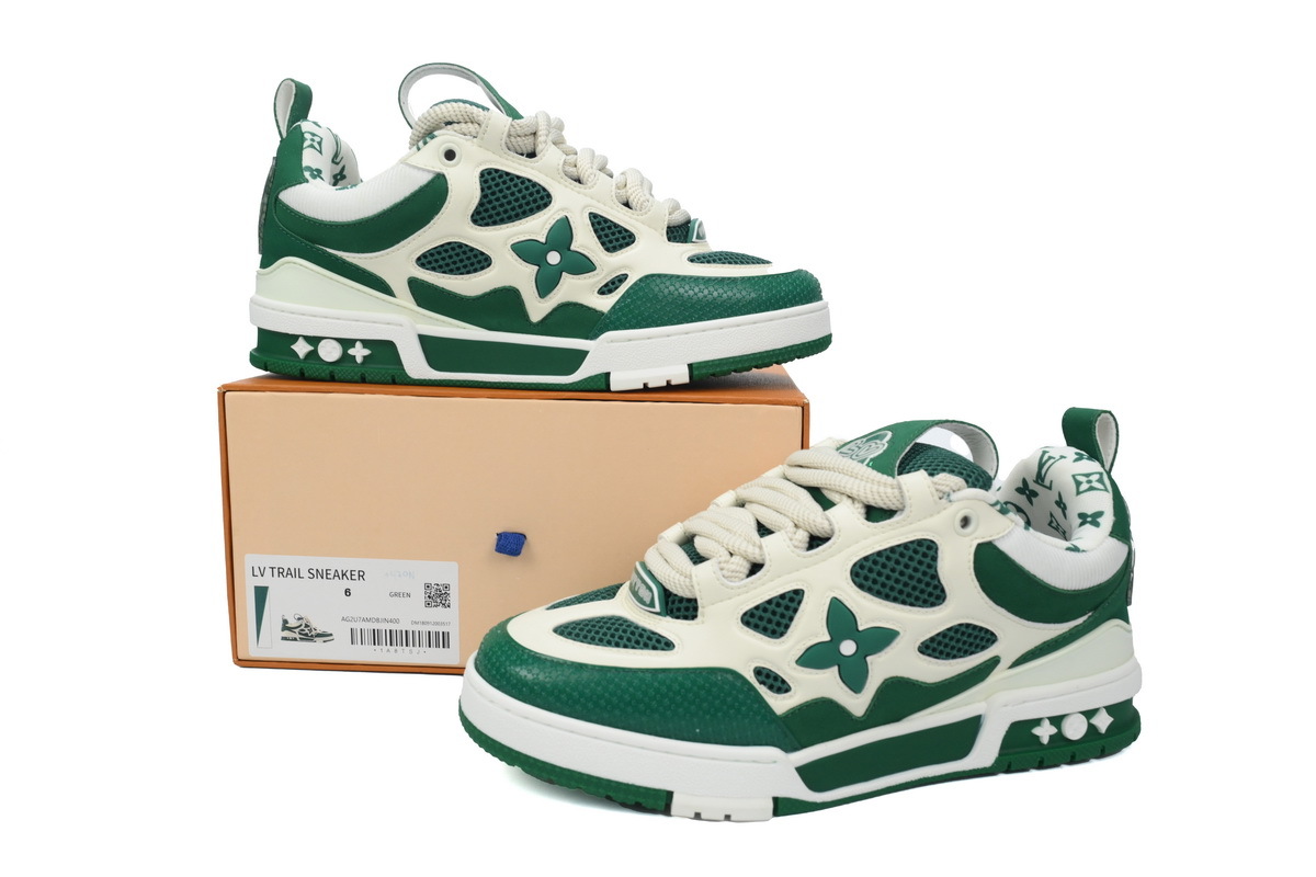 Louis Vuitton LV Trail Green White Sneakers