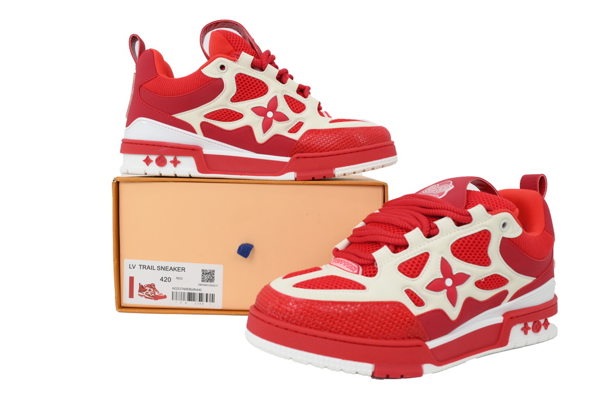 Louis Vuitton LV Trail Red White Sneakers