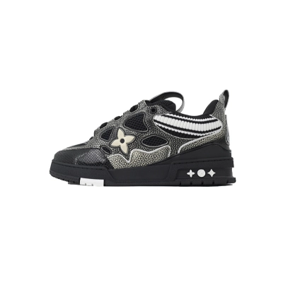 Louis Vuitton LV Trainer Black Snakeskin Sneakers 01
