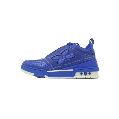 Louis Vuitton LV Trainer Blue Leather Sneakers 01
