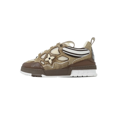 Louis Vuitton LV Trainer Brown Cream Sneakers 01