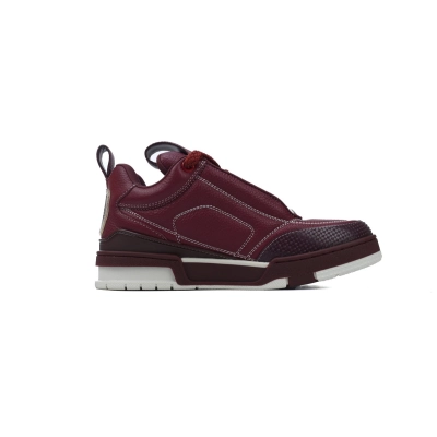 Louis Vuitton LV Trainer Burgundy Leather Sneakers 02