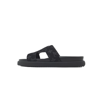 LOUIS VUITTON Oasis Mule Shoes Black Denim Fabric 01