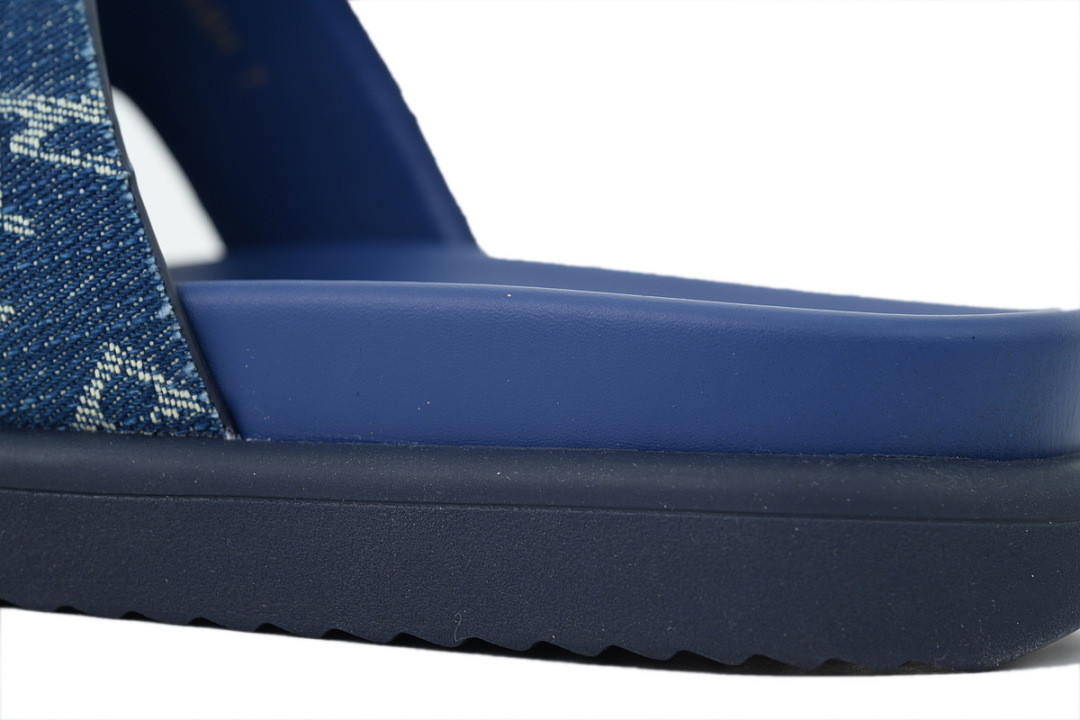 LOUIS VUITTON Oasis Mule Shoes Blue Denim Fabric
