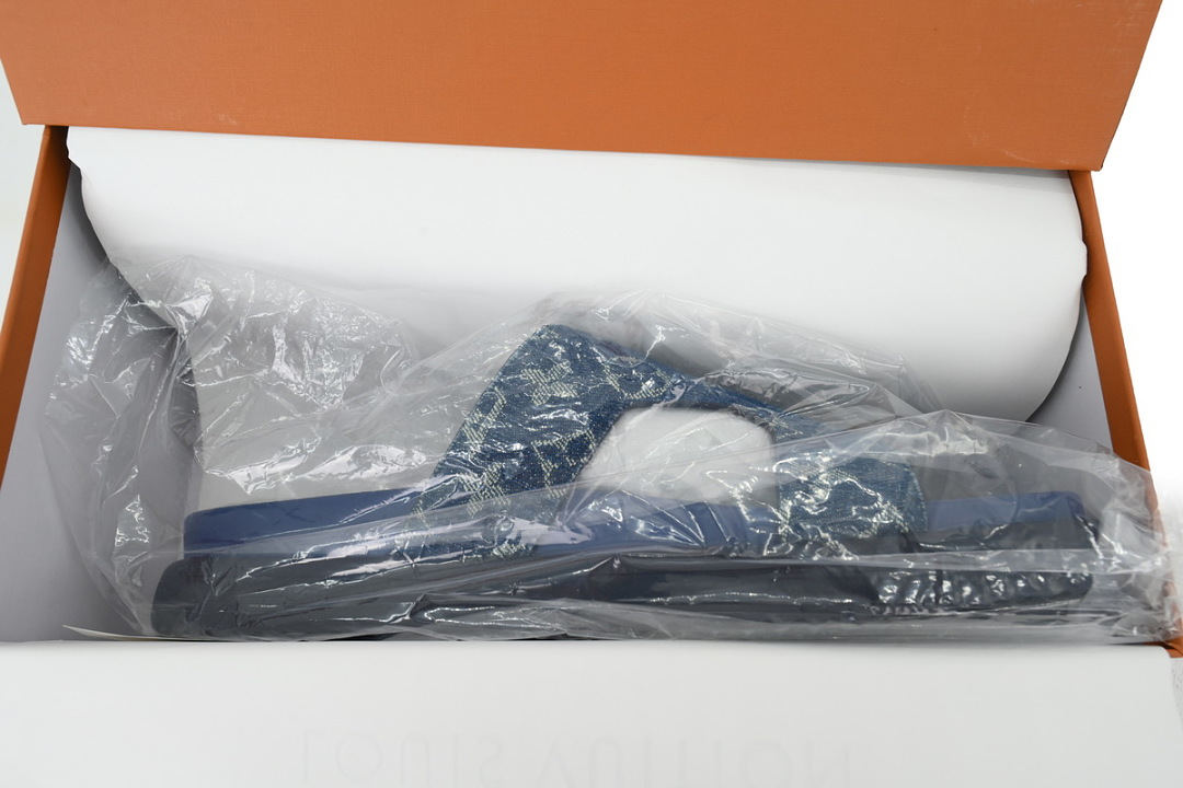 LOUIS VUITTON Oasis Mule Shoes Blue Denim Fabric
