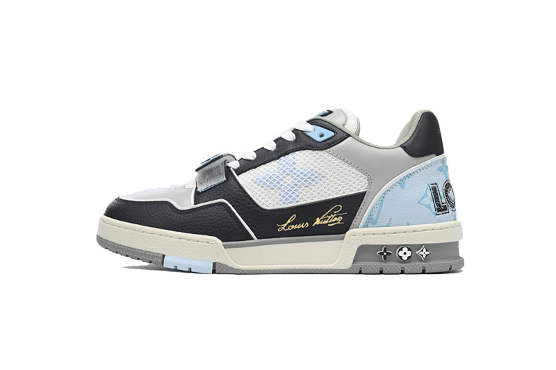 Baskets Louis Vuitton noires et bleues