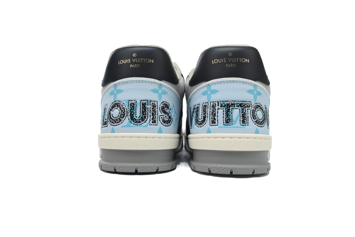 Baskets Louis Vuitton noires et bleues