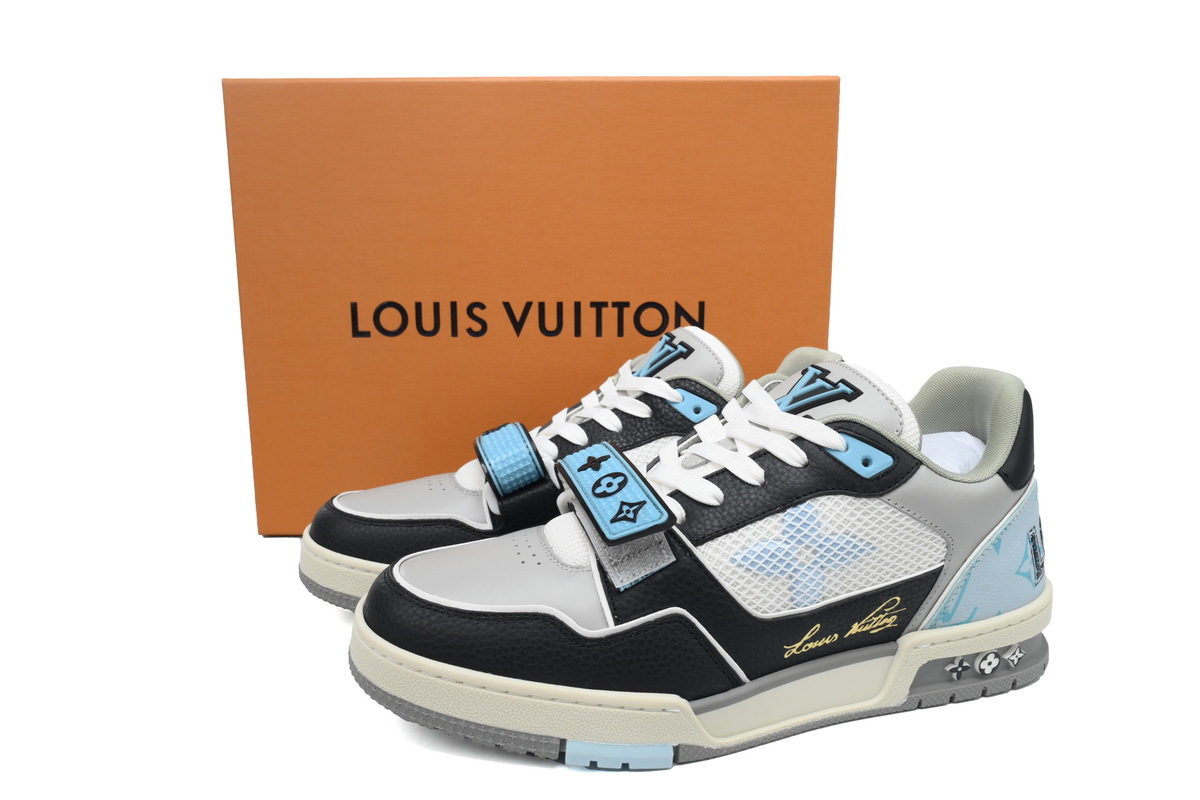 Baskets Louis Vuitton noires et bleues
